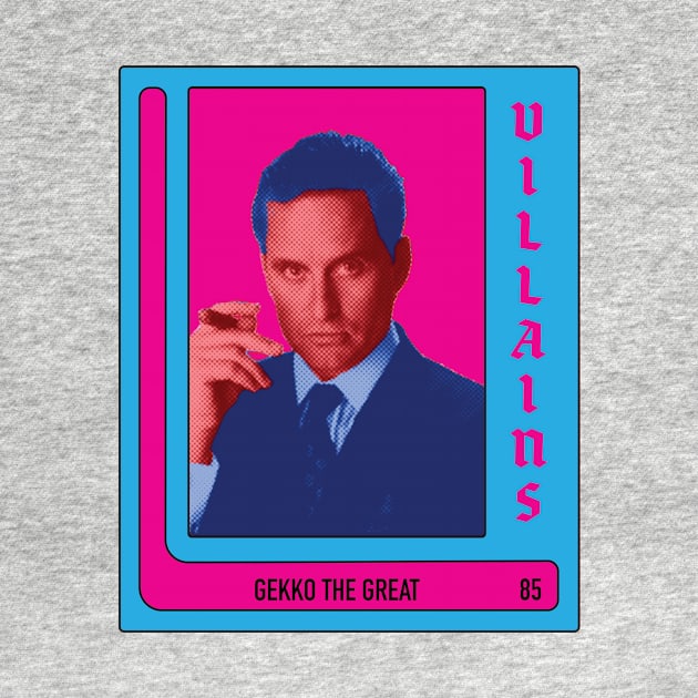Gordon Gekko villain trading card (retro design) by TheRatbagCo